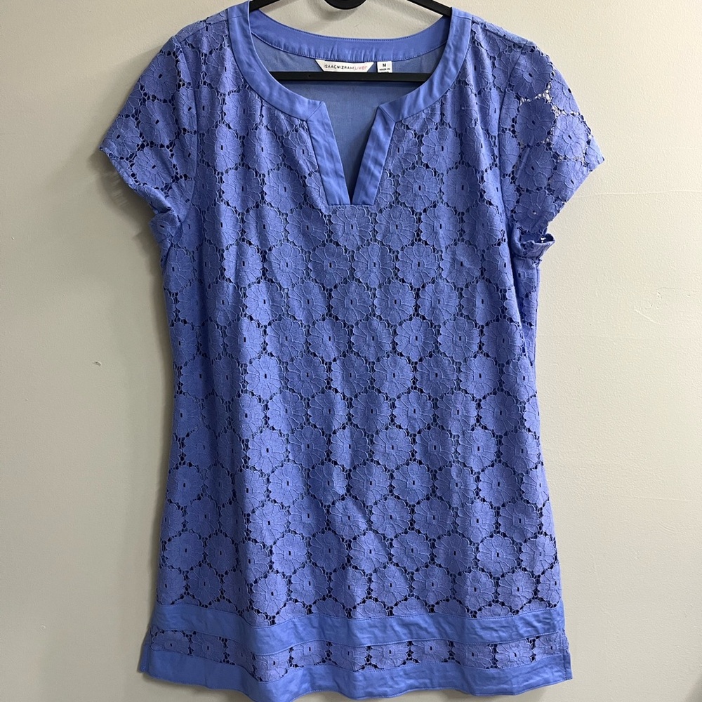 Isaac Mizrahi Blue Lace Mini Dress